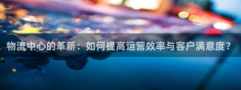 狗子28登陆网：物流中心的革新：如何